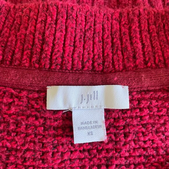 J.Jill Red V-Neck Sweater Size XS - Picture 3 of 15
